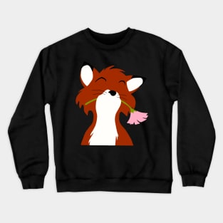 Fox holding a flower Crewneck Sweatshirt